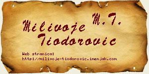 Milivoje Tiodorović vizit kartica